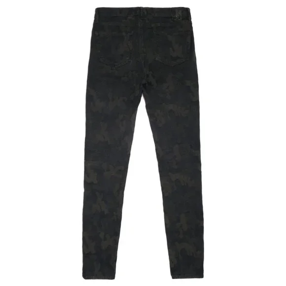 Made Gold dark green olive camo denim coord set skinny jeans + jean jacket